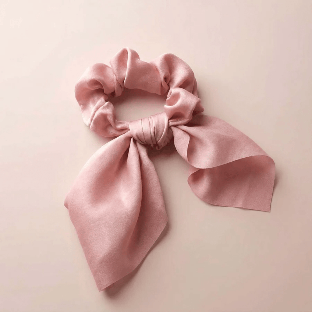TENAX Satin Scrunchie con Fiocco Accessorio per Capelli per Uso Quotidiano