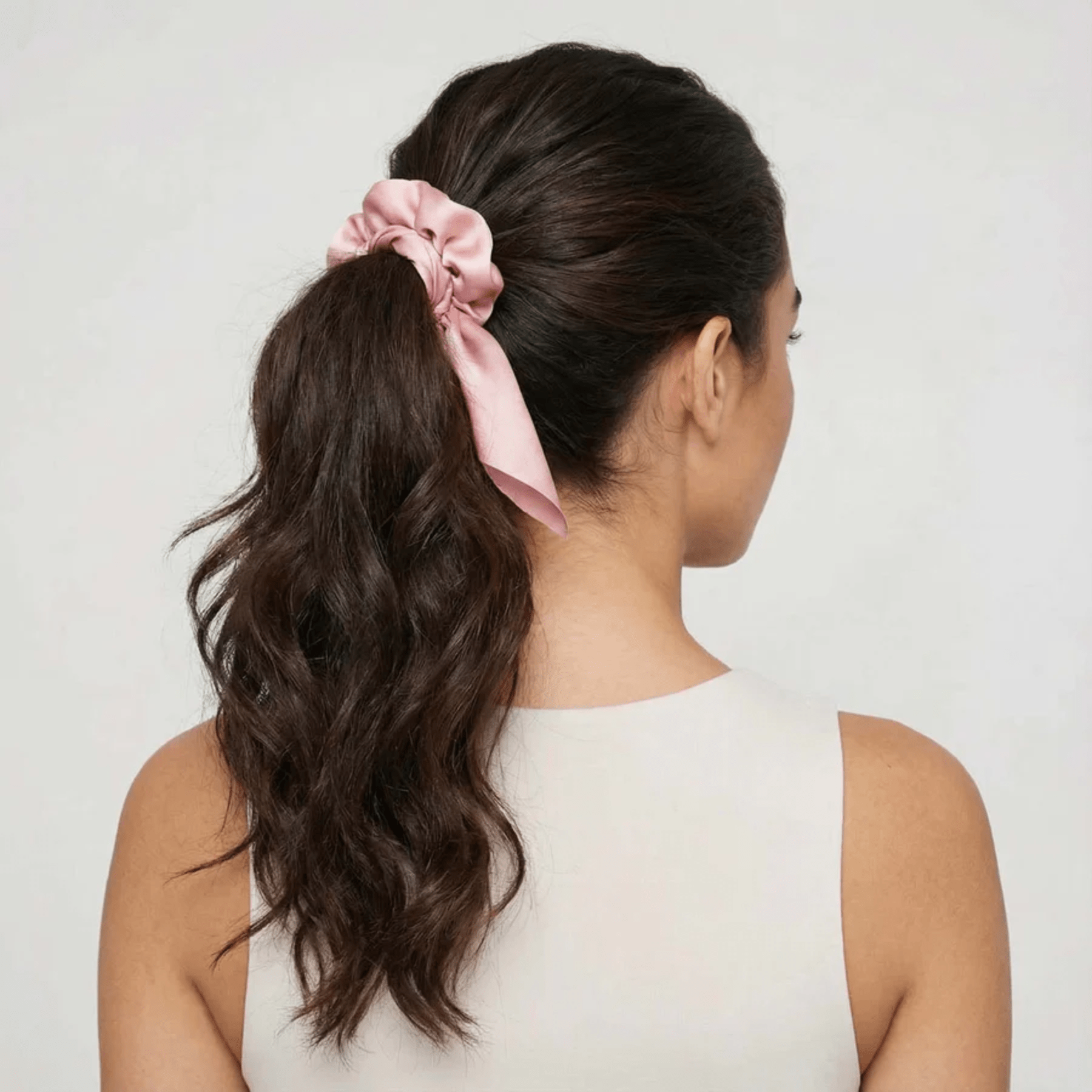 TENAX Satin Scrunchie con Fiocco Accessorio per Capelli per Uso Quotidiano