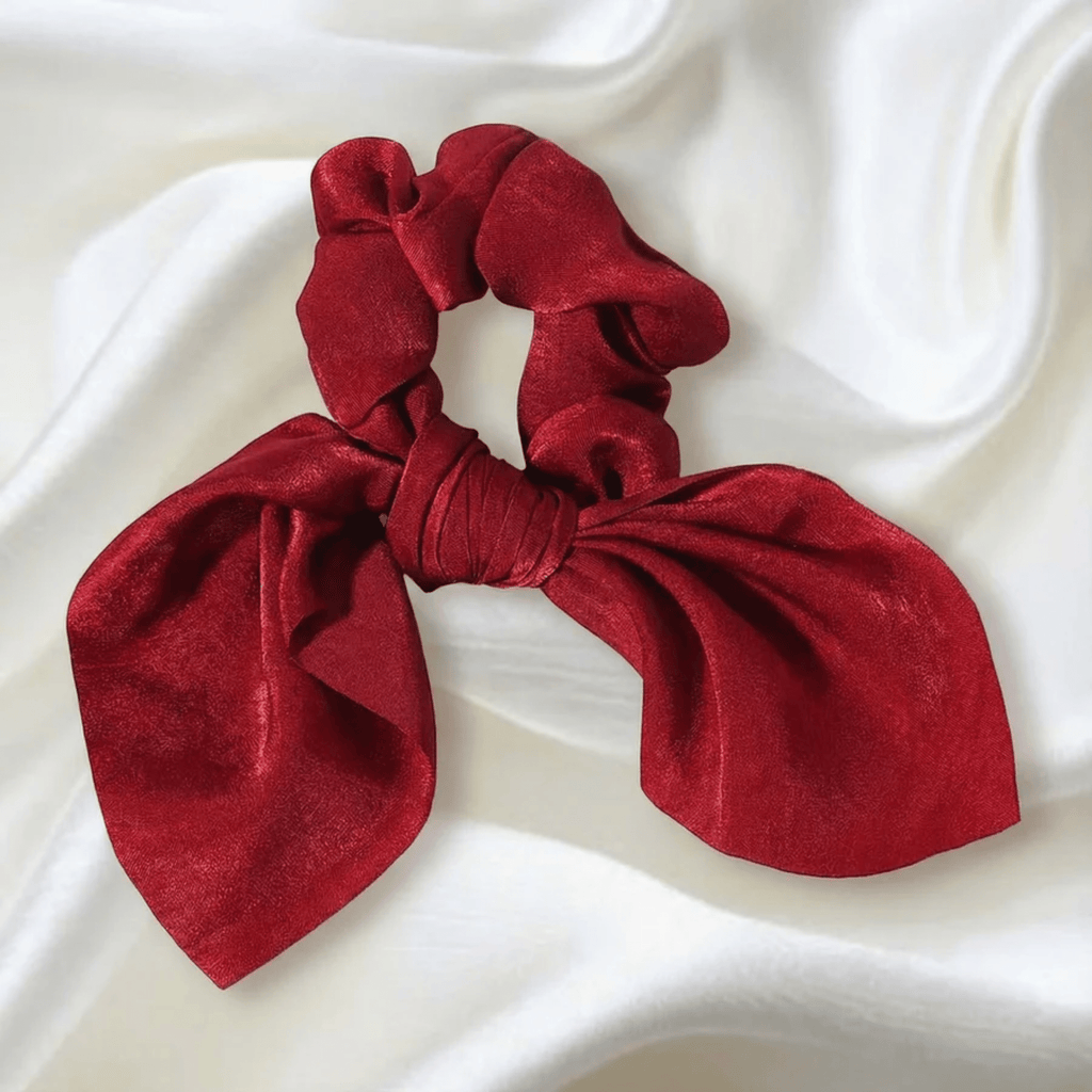 TENAX Satin Scrunchie con Fiocco Accessorio per Capelli per Uso Quotidiano