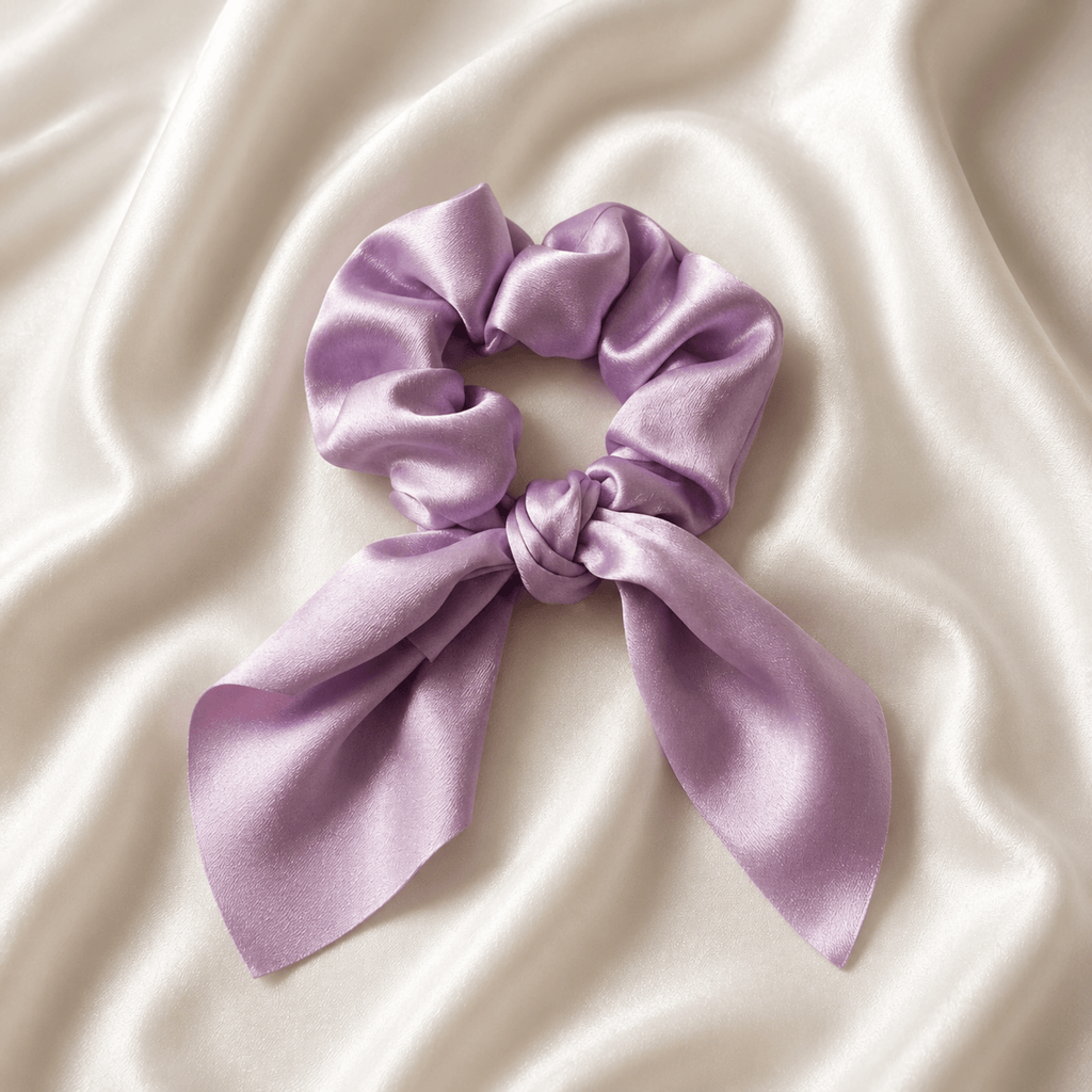 TENAX Satin Scrunchie con Fiocco Accessorio per Capelli per Uso Quotidiano