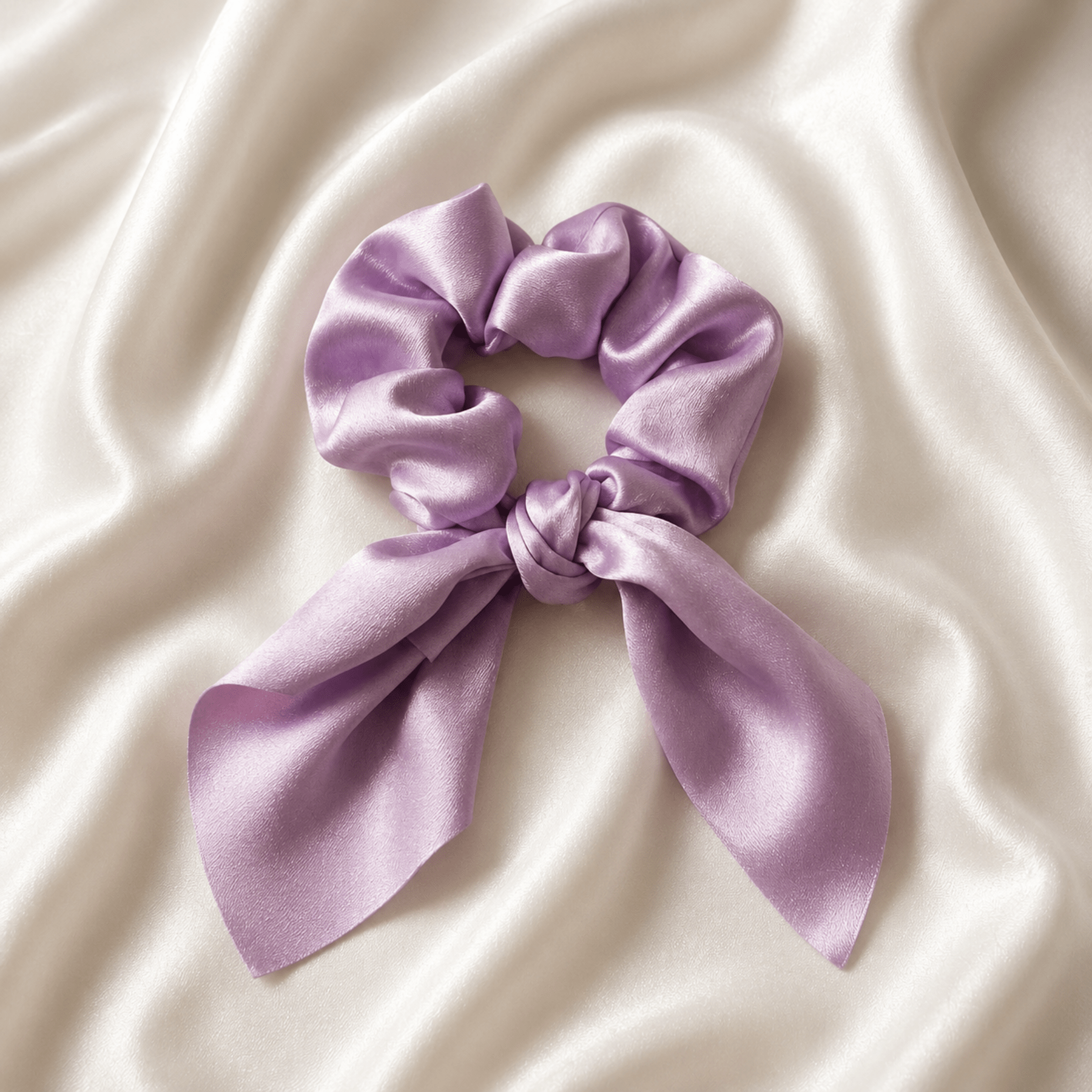 TENAX Satin Scrunchie con Fiocco Accessorio per Capelli per Uso Quotidiano