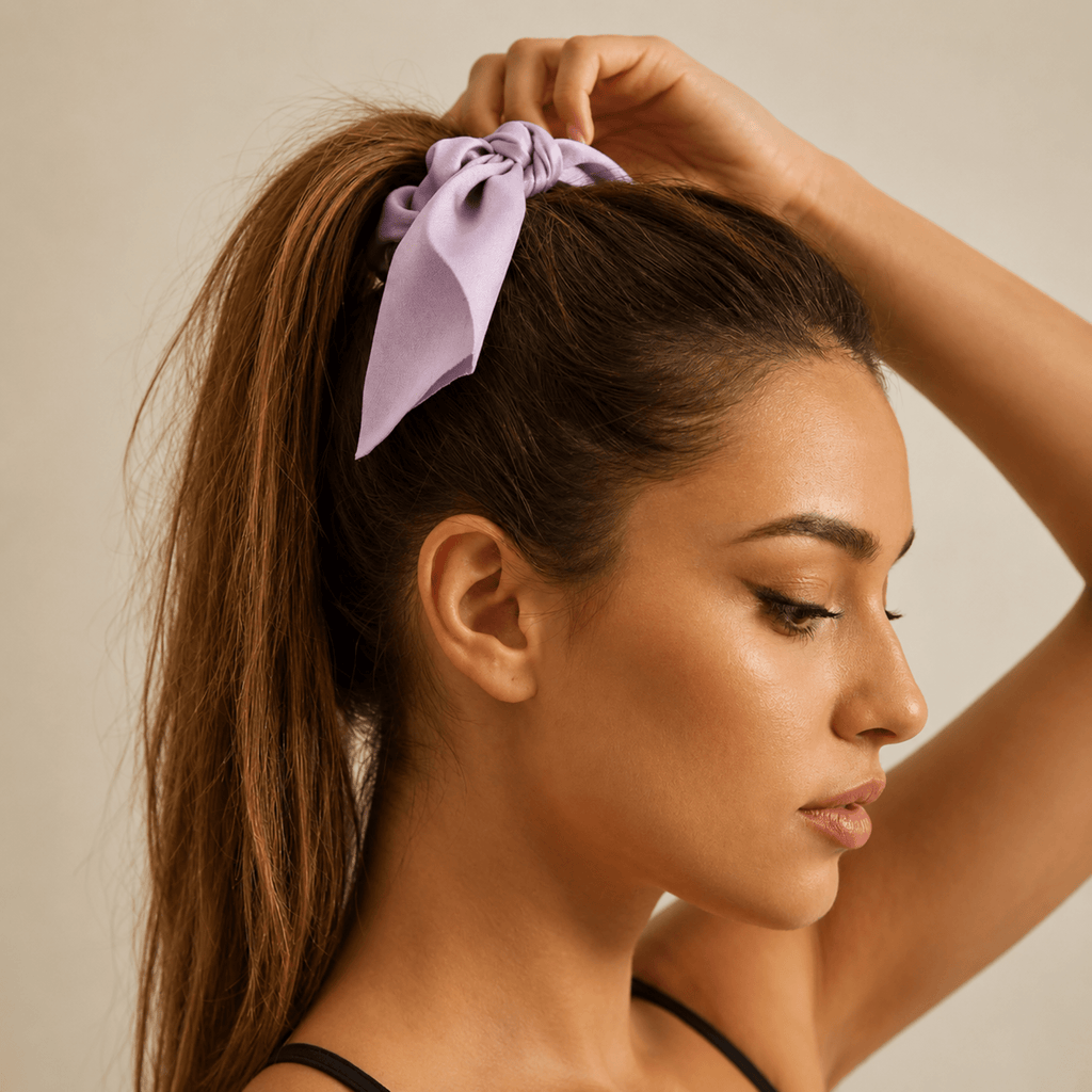 TENAX Satin Scrunchie con Fiocco Accessorio per Capelli per Uso Quotidiano