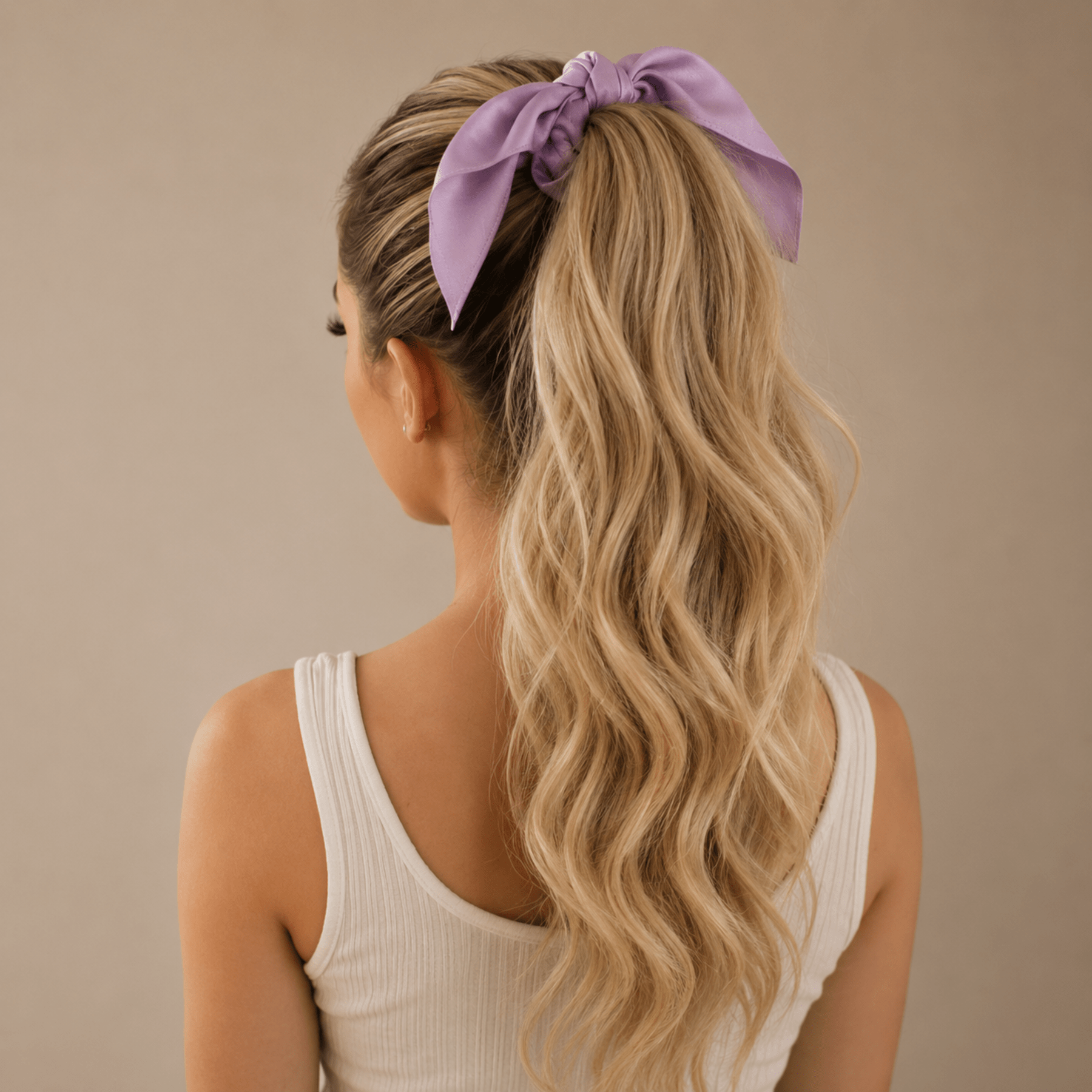 TENAX Satin Scrunchie con Fiocco Accessorio per Capelli per Uso Quotidiano