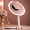 Wiederaufladbarer 8-Zoll-LED-Schminkspiegel für unterwegs mit klappbarem Ständer