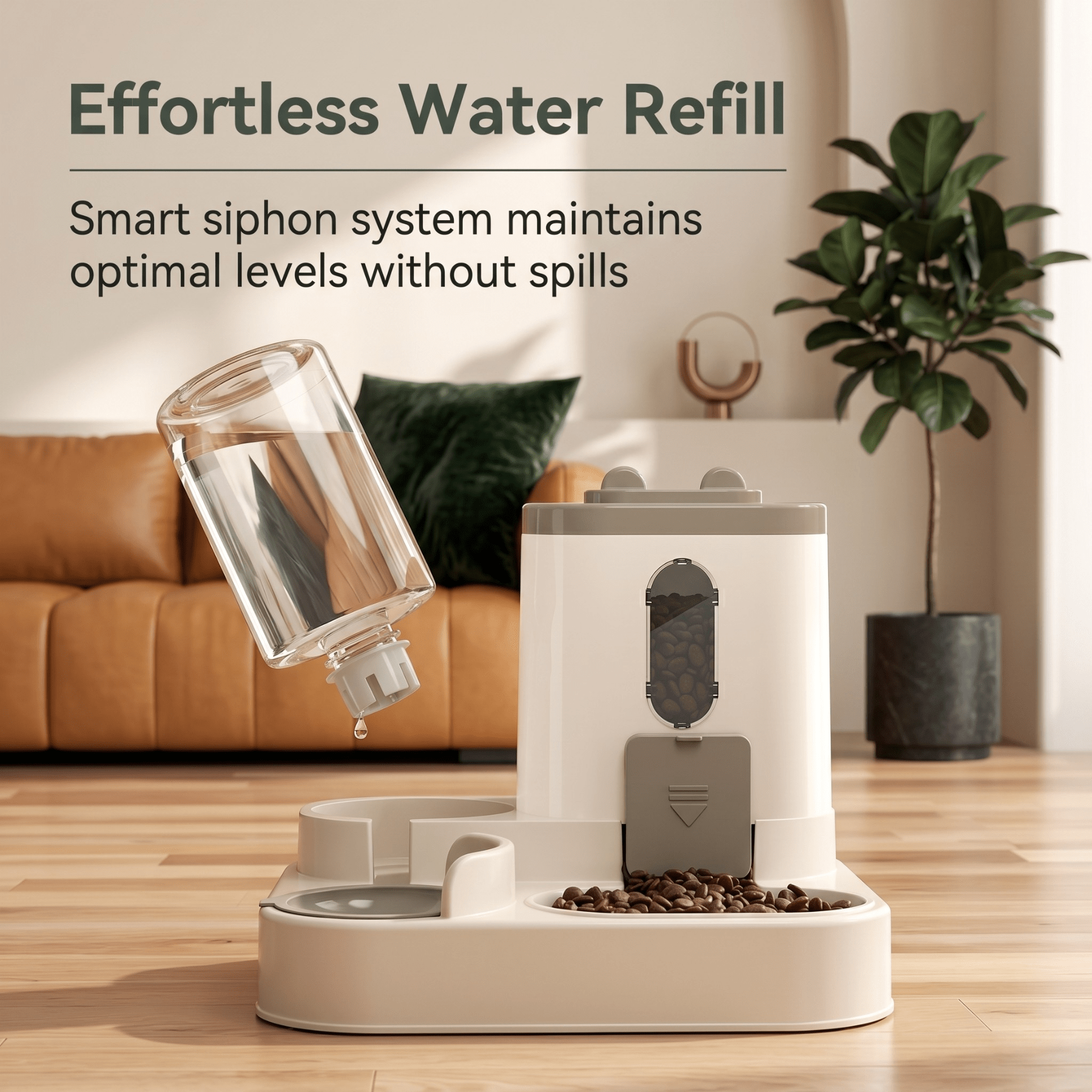 Vše v jednom: krmítko a dávkovač vody pro suché granule pro domácí mazlíčky