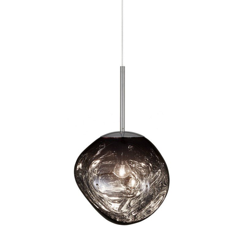 Metalowa kula z kloszem, lampa wisząca o średnicy 12 cali