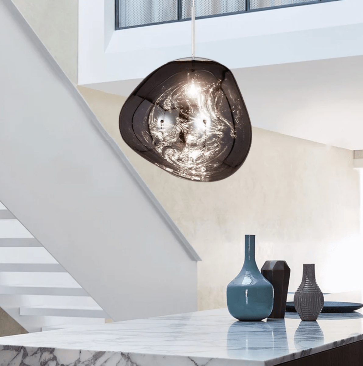 Metalowa kula z kloszem, lampa wisząca o średnicy 12 cali