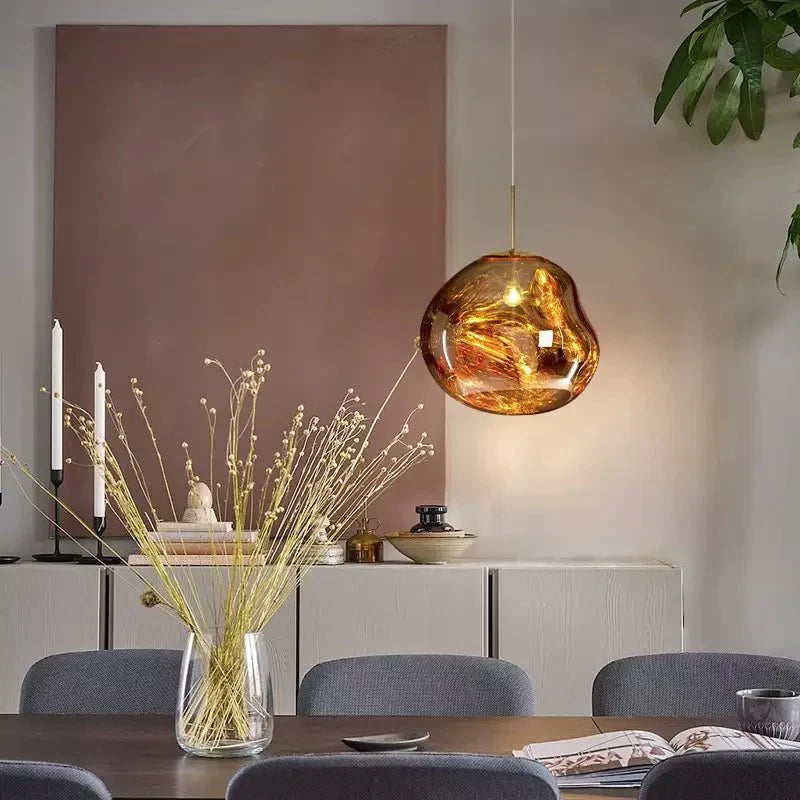 Metalowa kula z kloszem, lampa wisząca o średnicy 12 cali