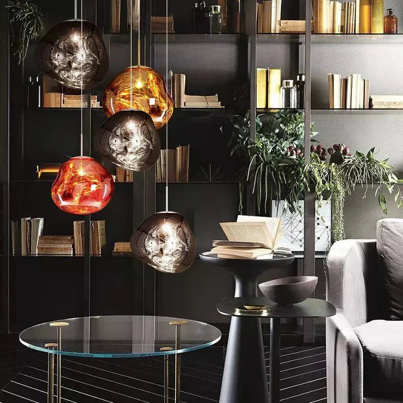 Metalowa kula z kloszem, lampa wisząca o średnicy 12 cali