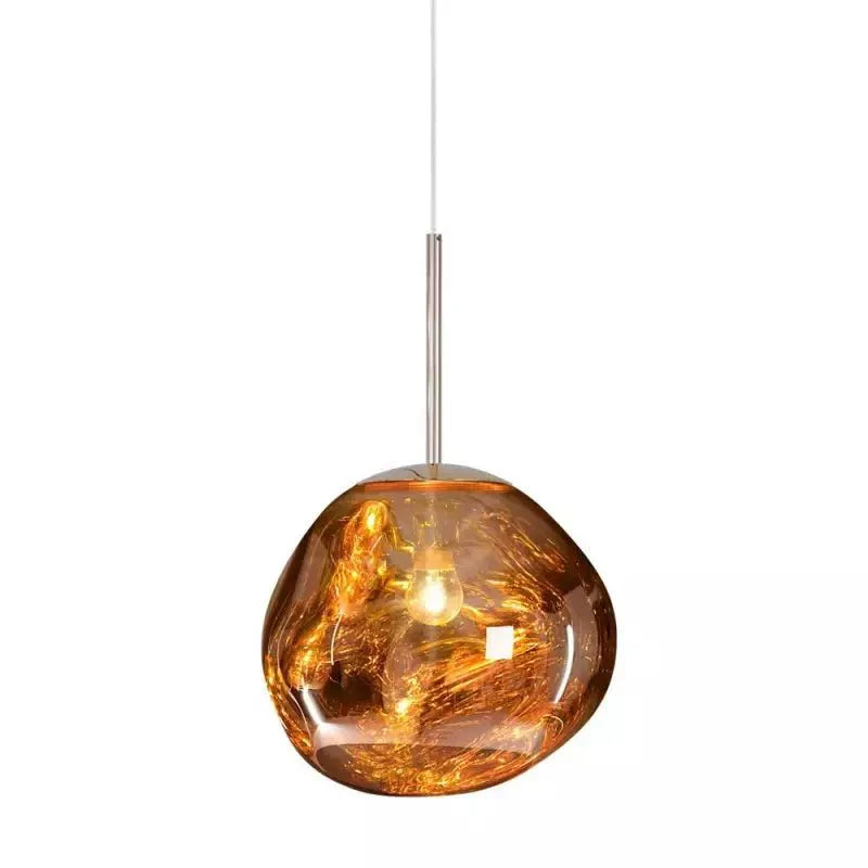 Metalowa kula z kloszem, lampa wisząca o średnicy 12 cali