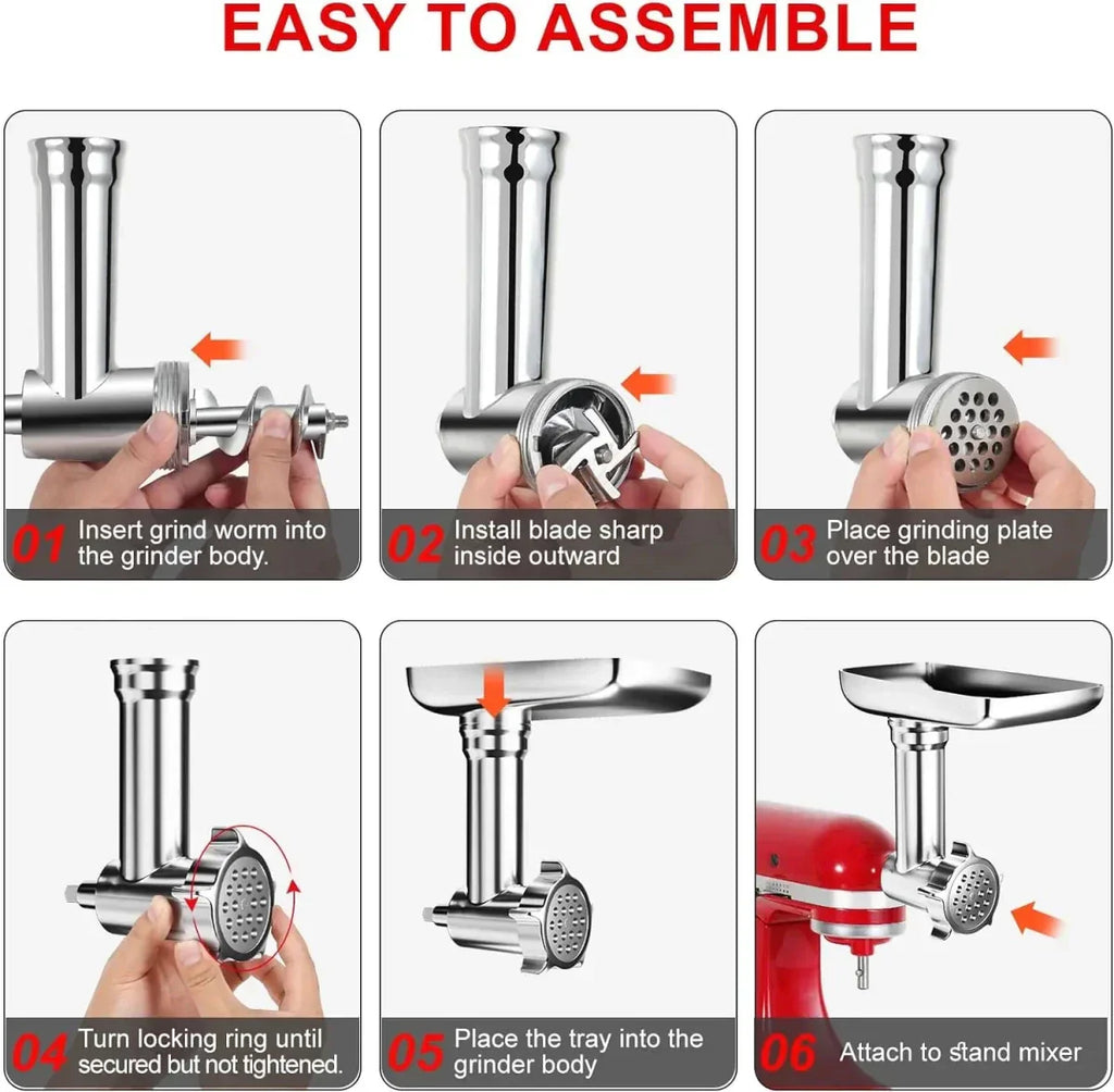 Grindliva Grinder Attachment for KitchenAid and Cuisinart Mixers