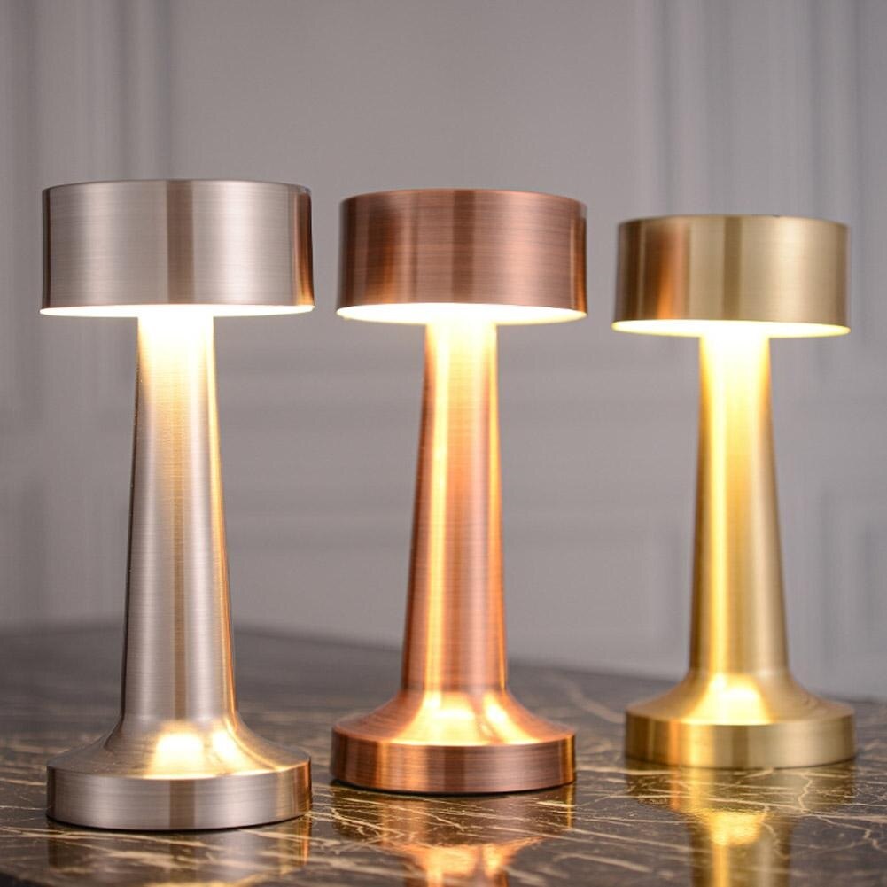 Arden Contemporary Rechargeable LED Table Lamp in Brushed Steel, Copper or Gold | Orntli