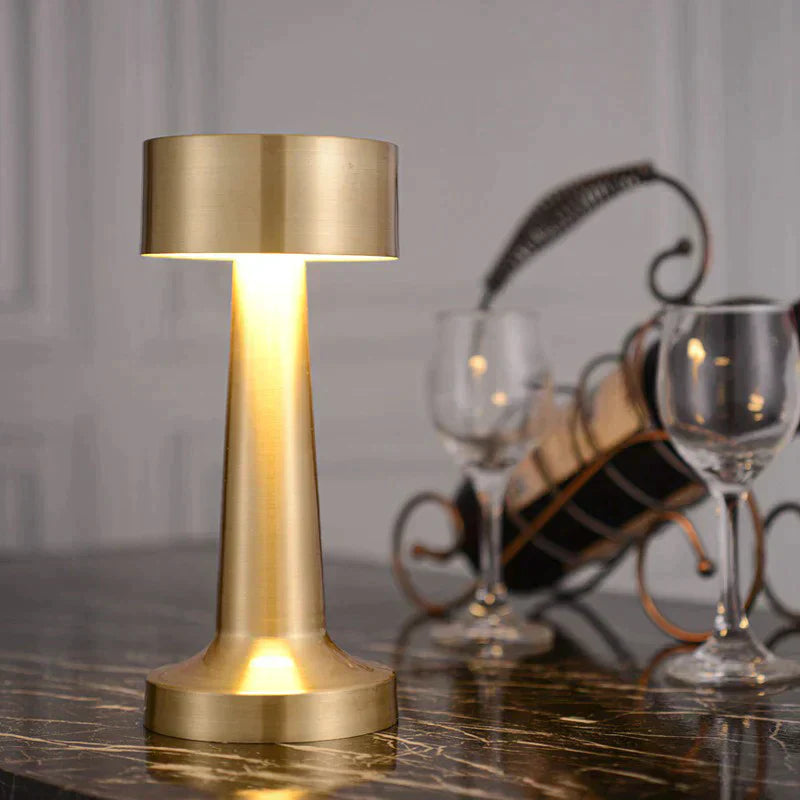 Arden Contemporary Rechargeable LED Table Lamp in Brushed Steel, Copper or Gold | Orntli