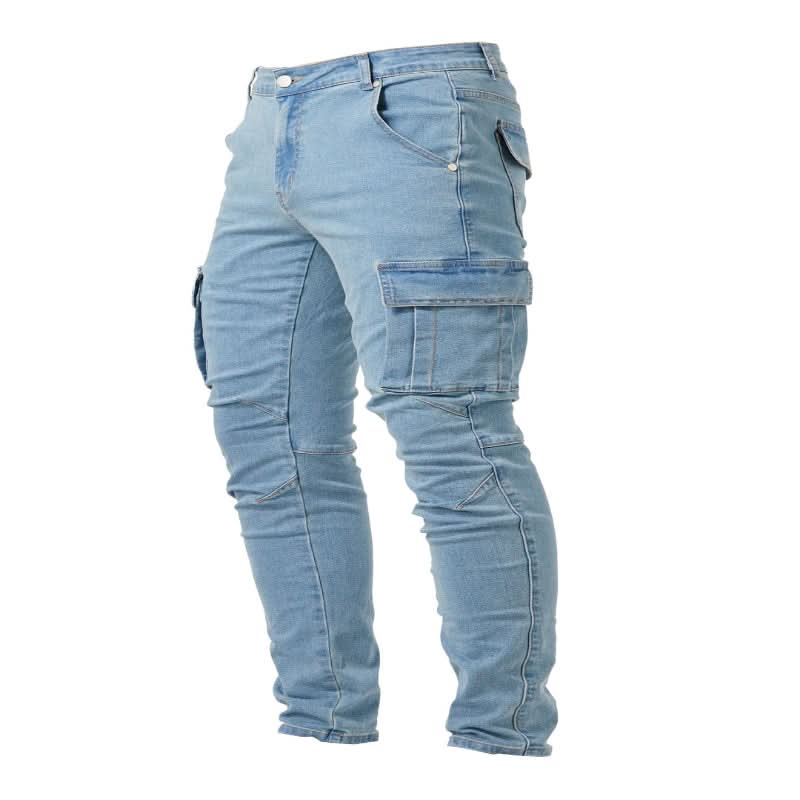 Jean cargo slim NovaCore en denim stretch avec poches pratiques pour le streetwear