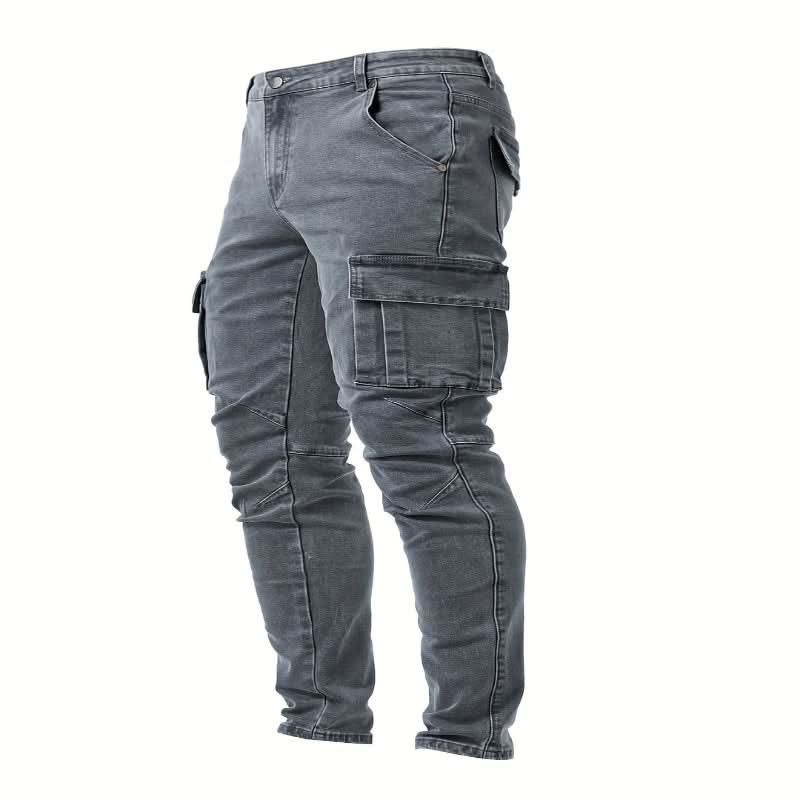 Jean cargo slim NovaCore en denim stretch avec poches pratiques pour le streetwear