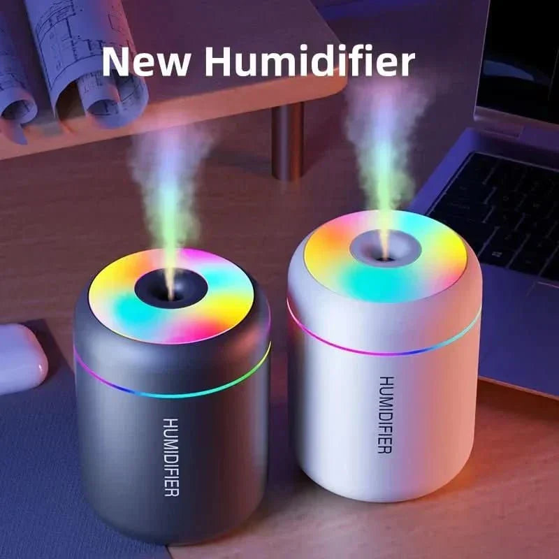 LumaMist Compact USB Humidifier Mini 180ml With LED Lighting For Desk