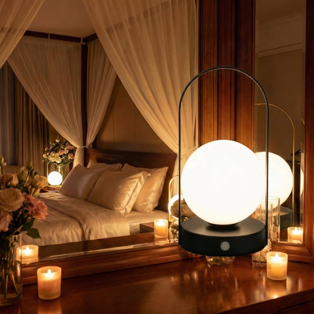 مصباح LED بغطاء كروي بارتفاع 15 بوصة للمكتب أو منضدة السرير