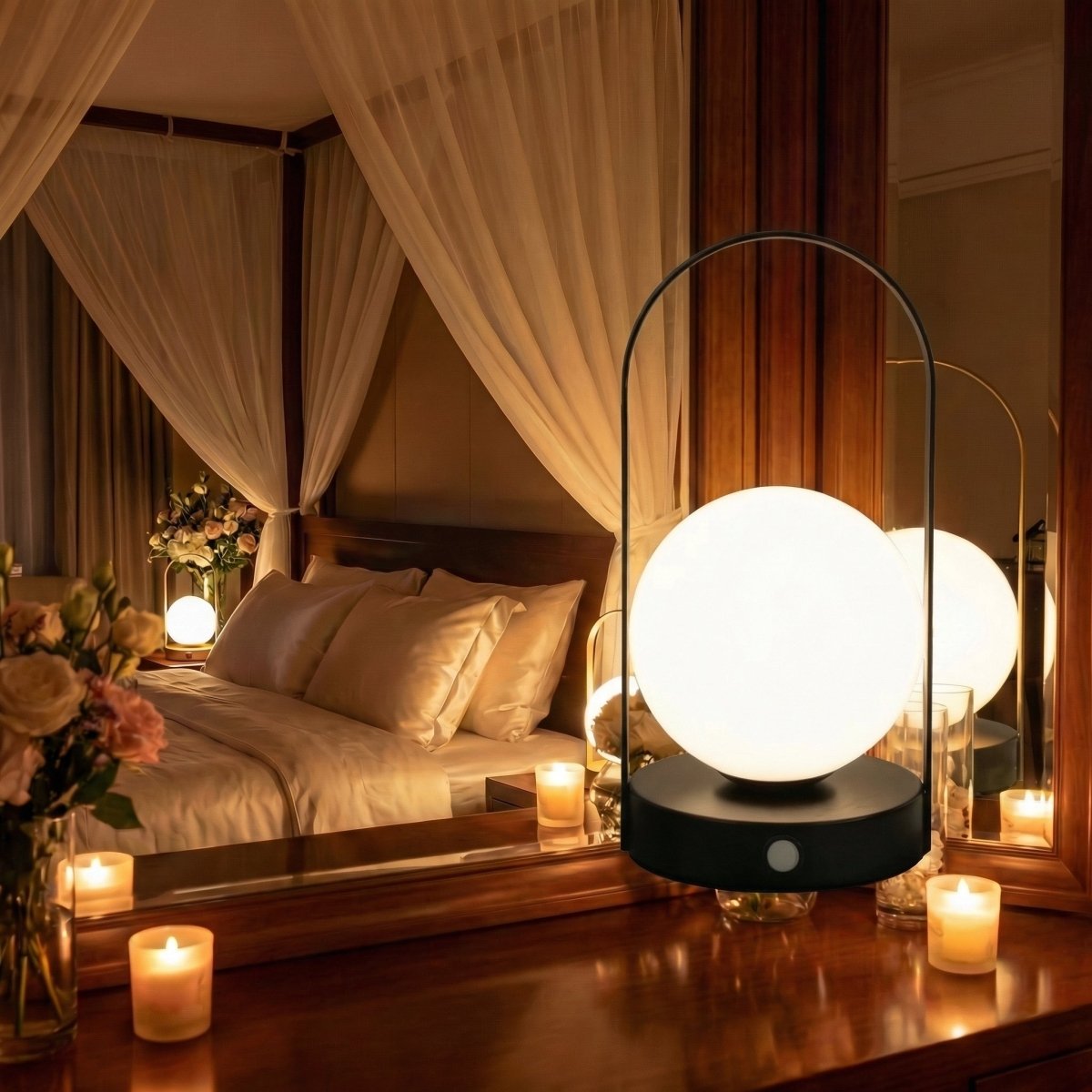 15 Zoll hohe Globus-Lampenschirm-LED-Lampe für Schreibtisch oder Nachttisch