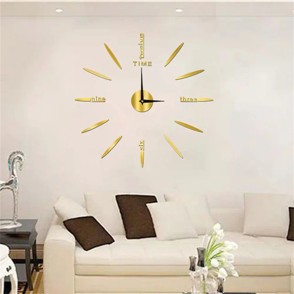 Orologio da parete in acrilico con finitura a specchio per arredamento contemporaneo