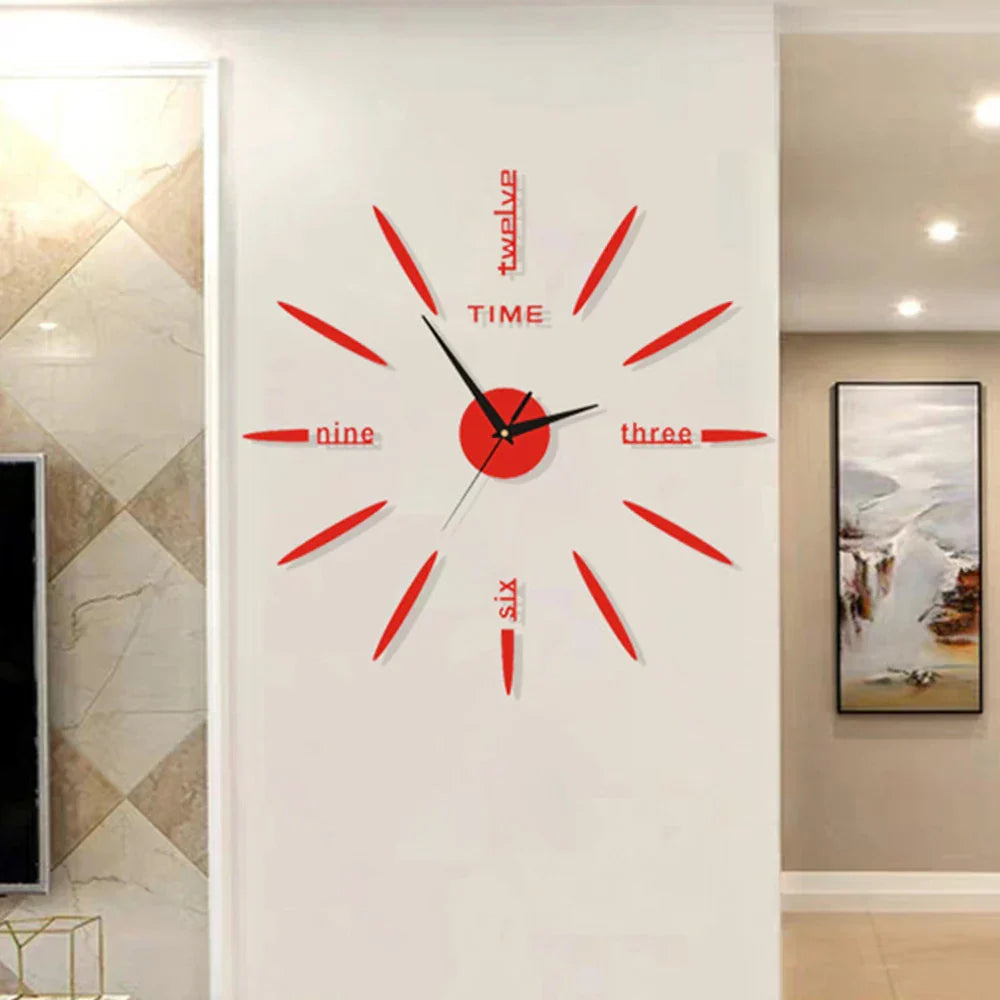 Orologio da parete in acrilico con finitura a specchio per arredamento contemporaneo
