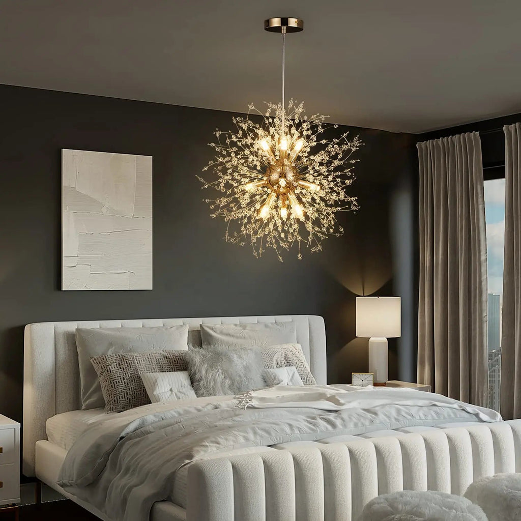 Asteria | Crystal Burst Chandelier, Modern Statement Pendant Light | Orntli