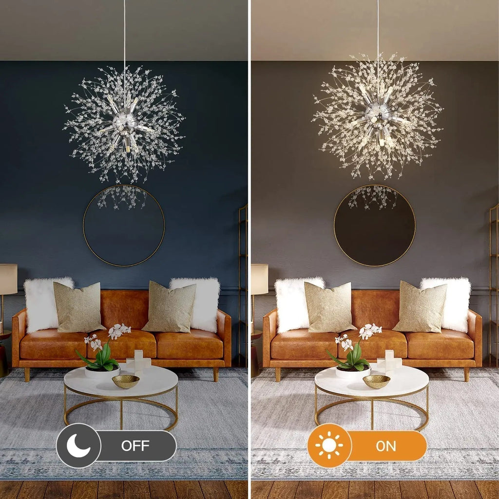 Asteria | Crystal Burst Chandelier, Modern Statement Pendant Light | Orntli