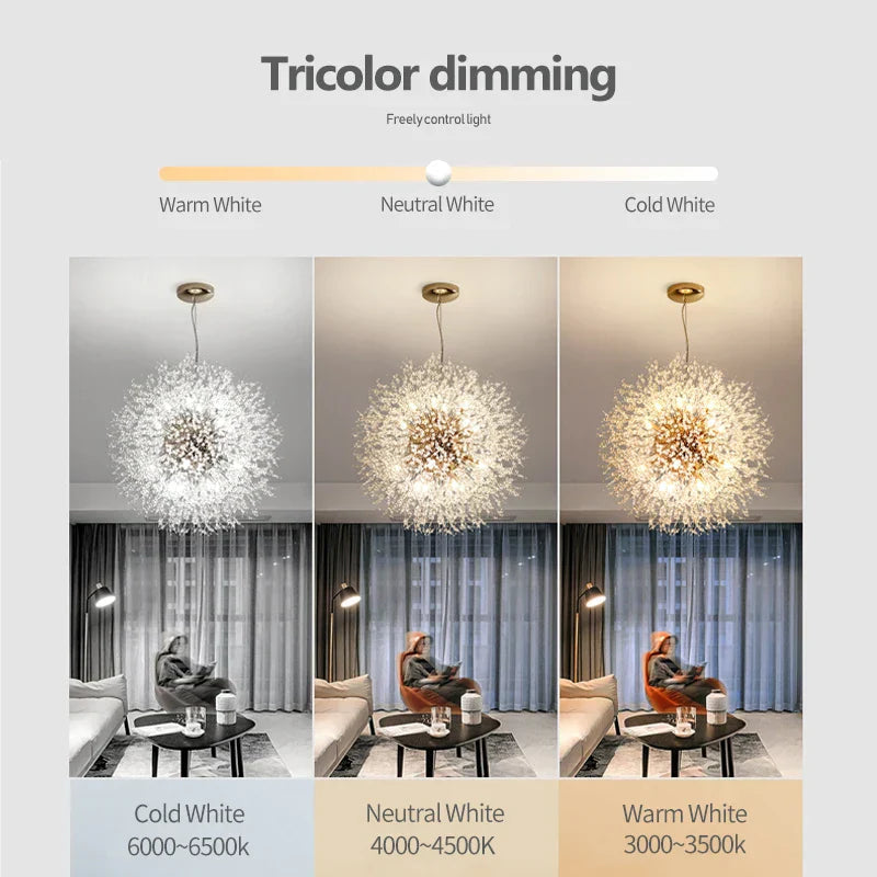 Asteria | Crystal Burst Chandelier, Modern Statement Pendant Light | Orntli