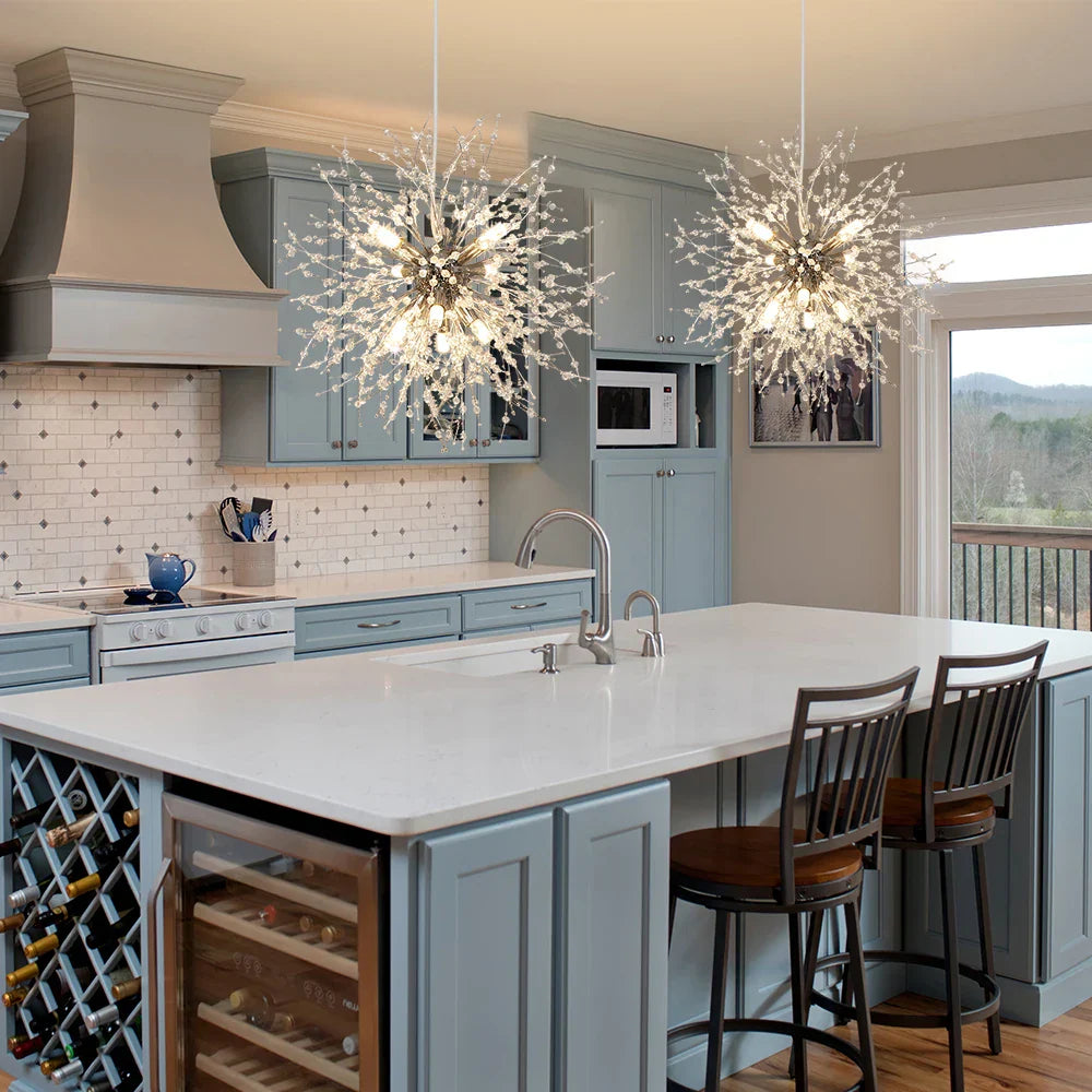 Asteria | Crystal Burst Chandelier, Modern Statement Pendant Light | Orntli