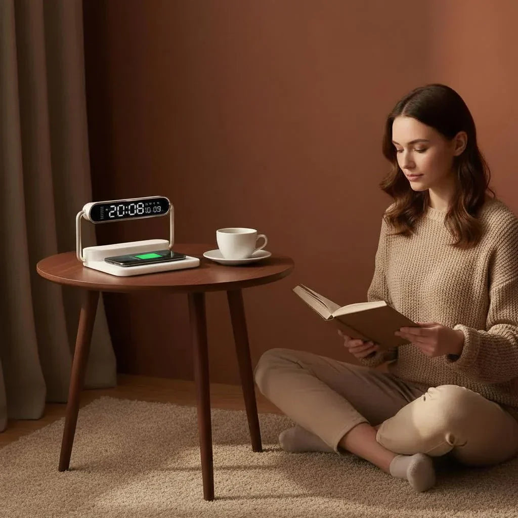 GLOWCLOCK All-In-One Alarm Clock With Wireless Charging And Night Light