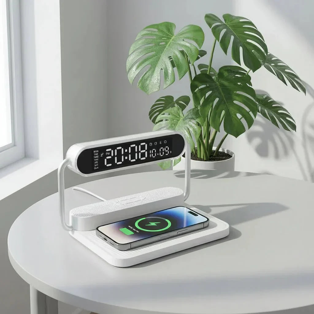 GLOWCLOCK All-In-One Alarm Clock With Wireless Charging And Night Light