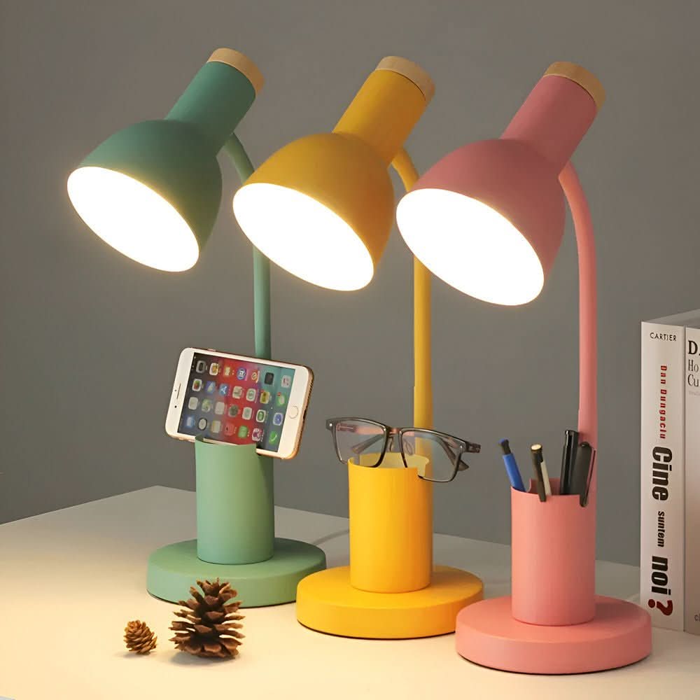 LumaNest LED skrivebordslampe med pennholder 3 fargemoduser for studenter