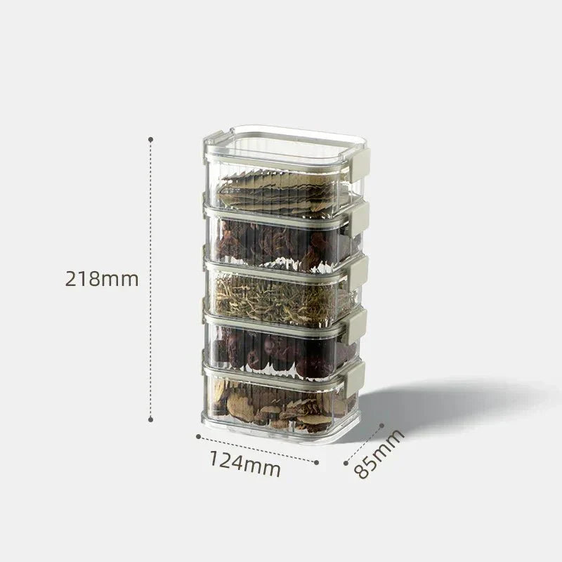 Stackable Multilayer Spice Containers for Freshness Home Cooks by AromaGuard