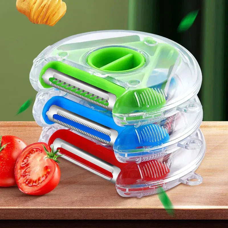 Peelpro קולפן מטבח 3 ב-1 עם להבים מפלדת אל חלד ומסיר עיניים