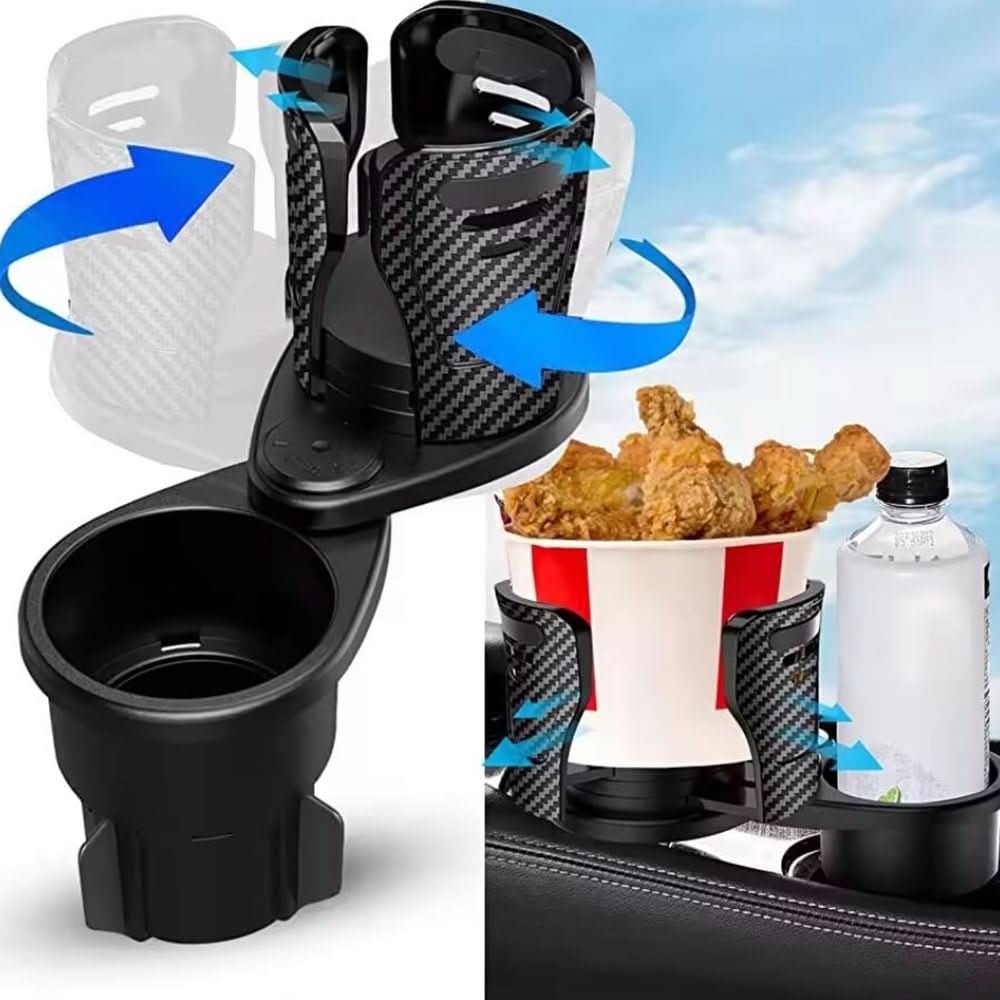 CupNest Duo Double Cup Holder For Cars 360 Degree Swivel Effortless Driving