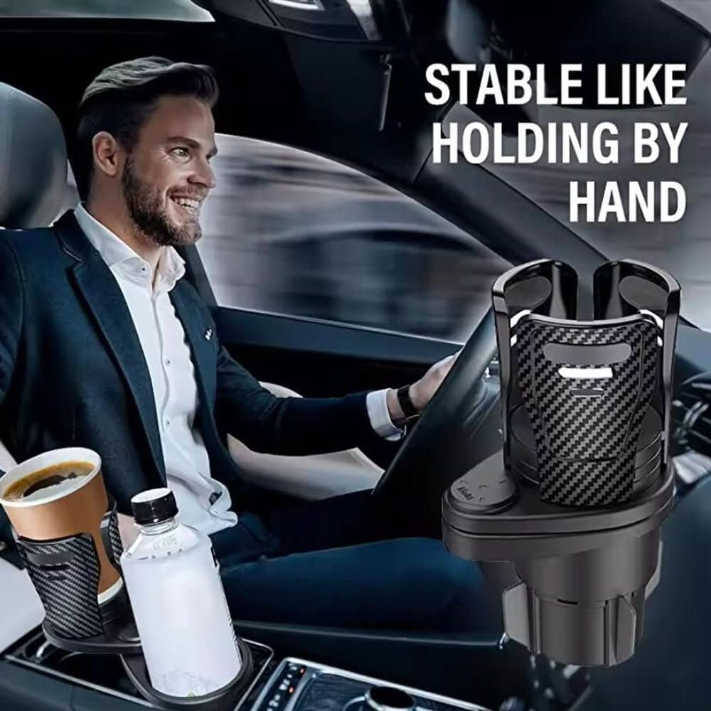 CupNest Duo Double Cup Holder For Cars 360 Degree Swivel Effortless Driving