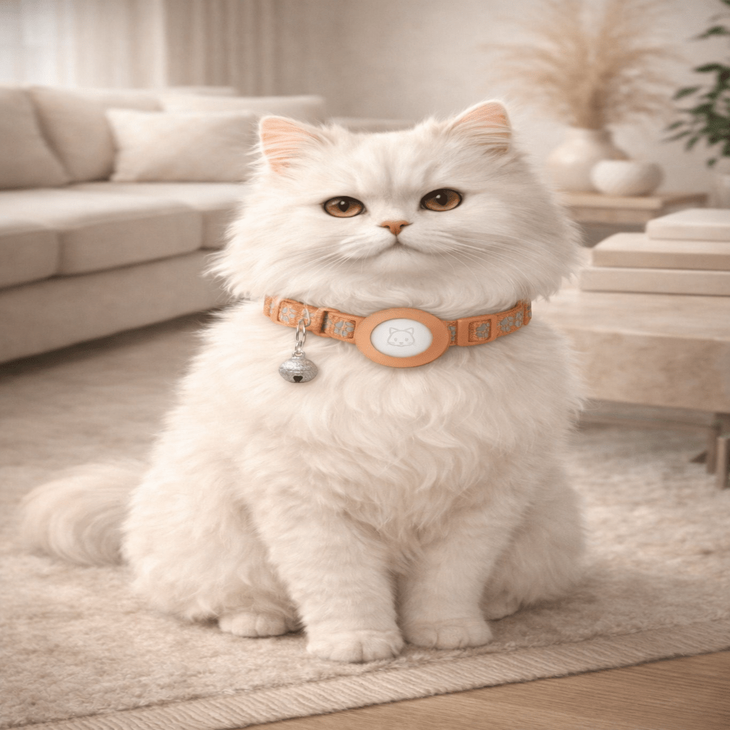 Collare riflettente PurrGuard per gatti con supporto AirTag e campanellino