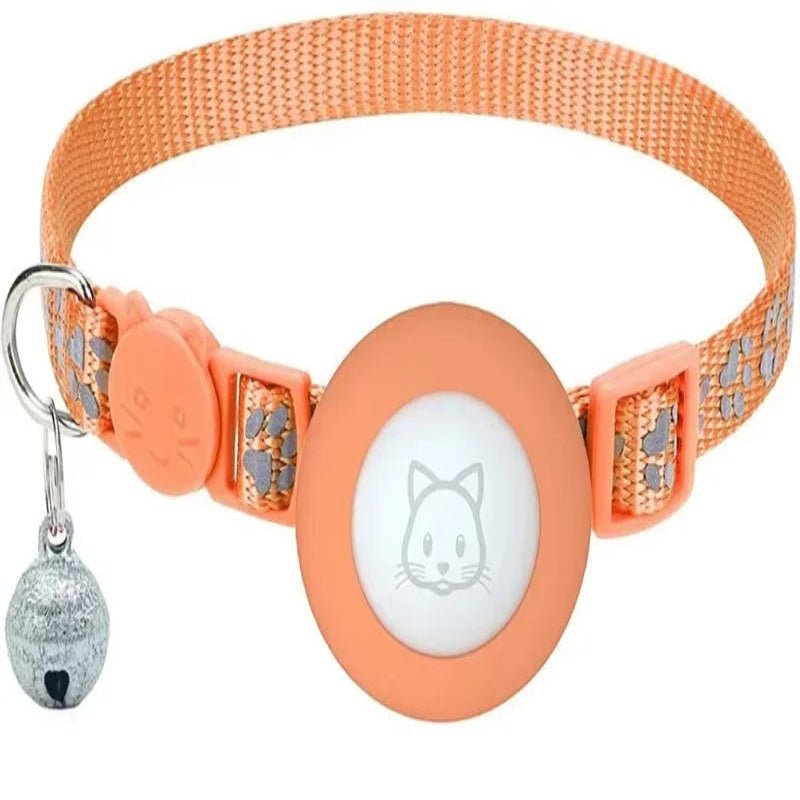 Collare riflettente PurrGuard per gatti con supporto AirTag e campanellino