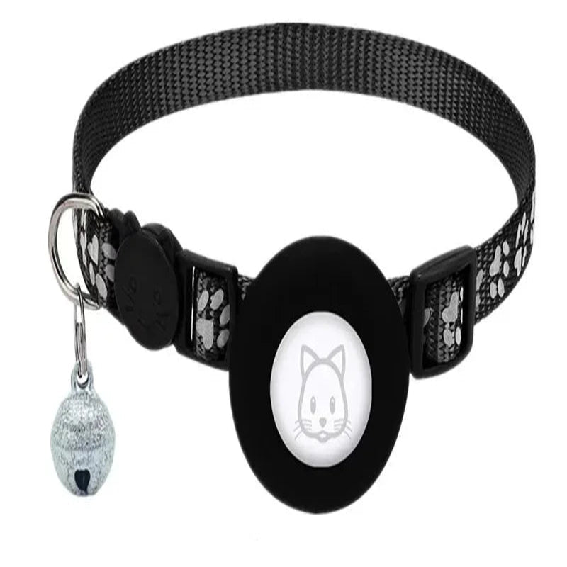 Collare riflettente PurrGuard per gatti con supporto AirTag e campanellino