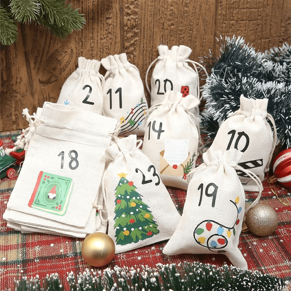 TwinkleBag Festlige Godteposer 24-pakning for Advents overraskelser til barn og familier