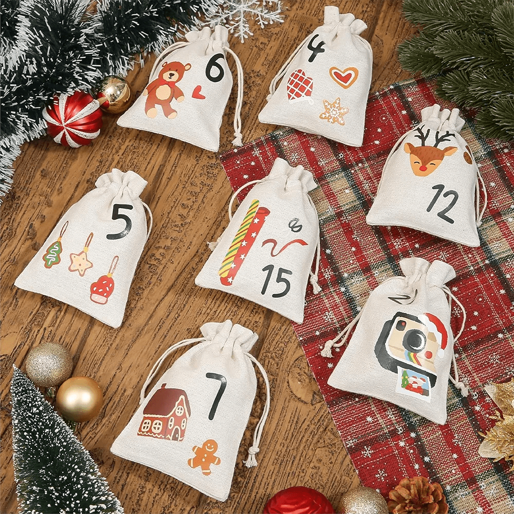 TwinkleBag Festlige Godteposer 24-pakning for Advents overraskelser til barn og familier