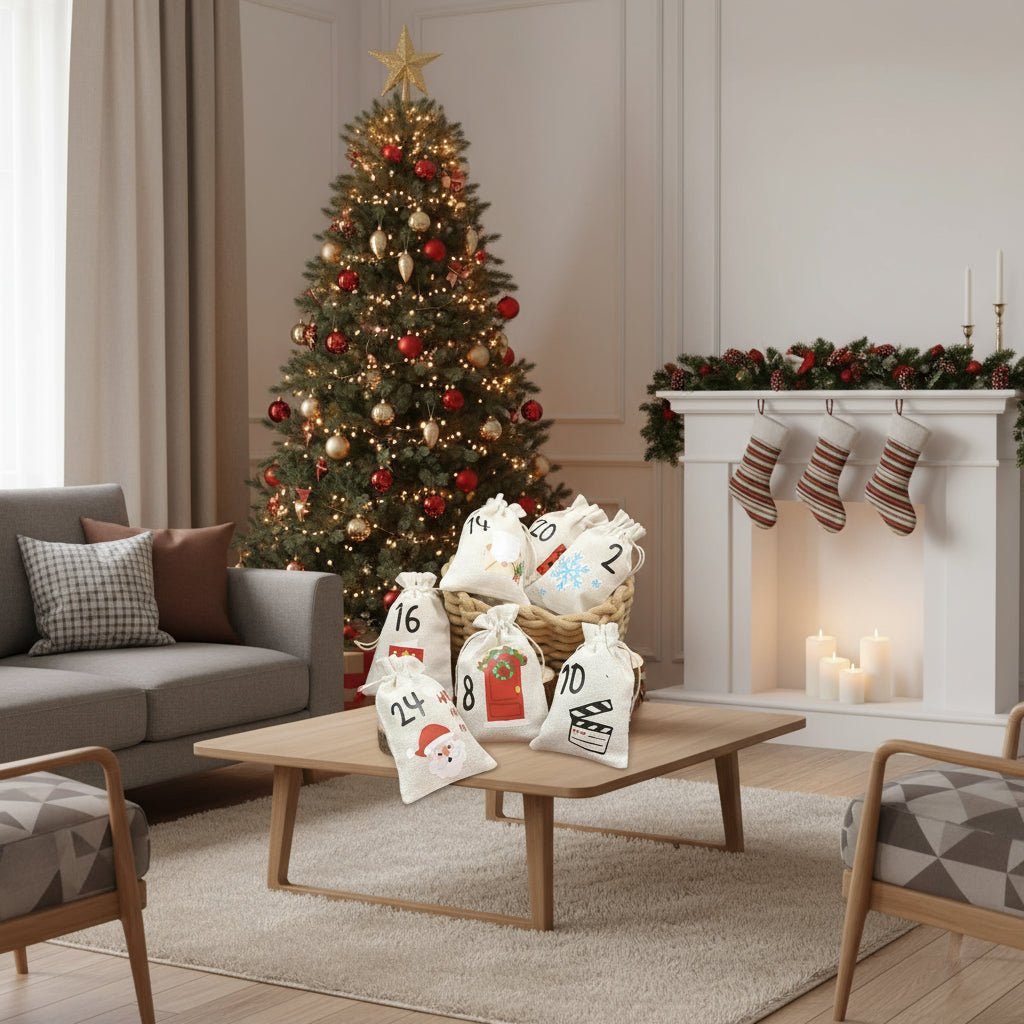 TwinkleBag Festlige Godteposer 24-pakning for Advents overraskelser til barn og familier