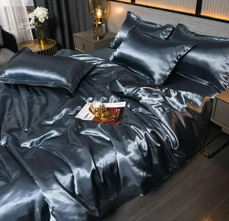 Lunara Satin Duvet Cover by Orntli Elegant Luxury Bedding