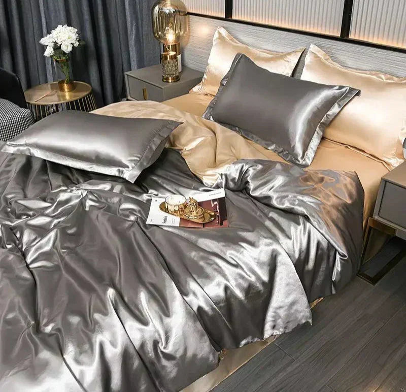 Lunara Satin Duvet Cover by Orntli Elegant Luxury Bedding