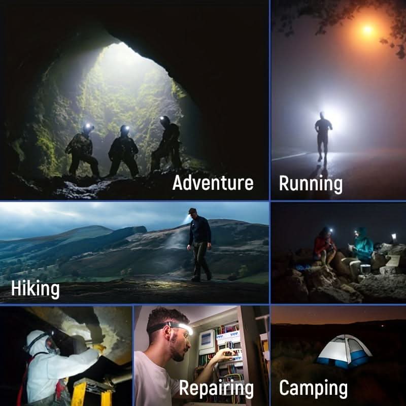 TrailPulse 1500-lumen LED-hodelykt med 230-graders lyskjegle for friluftsentusiaster