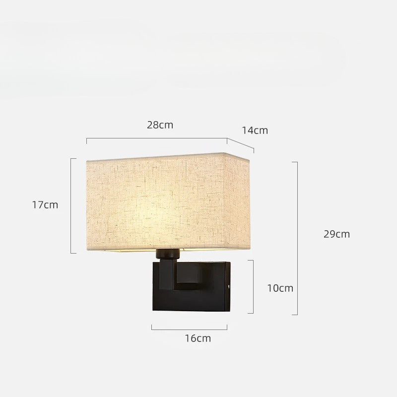 LumaNova Wall-Mounted Bedside Lamp with Fabric Shade