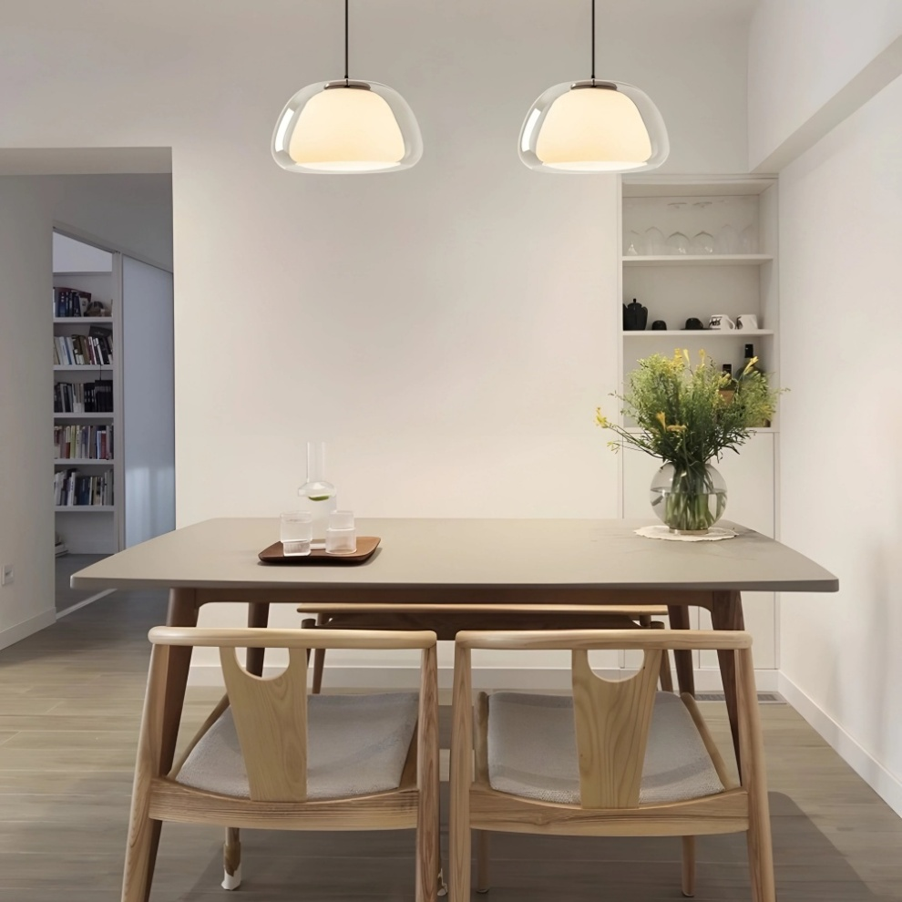 Aurora Milk Glass Pendant Light Modern Hanging Lamp