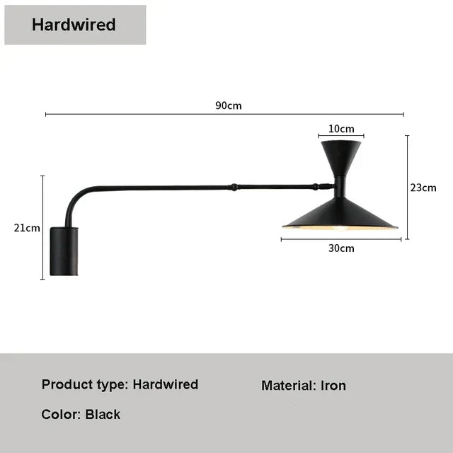 Asteria Nordic Swing Sleek Wall Light With Swivel Arm