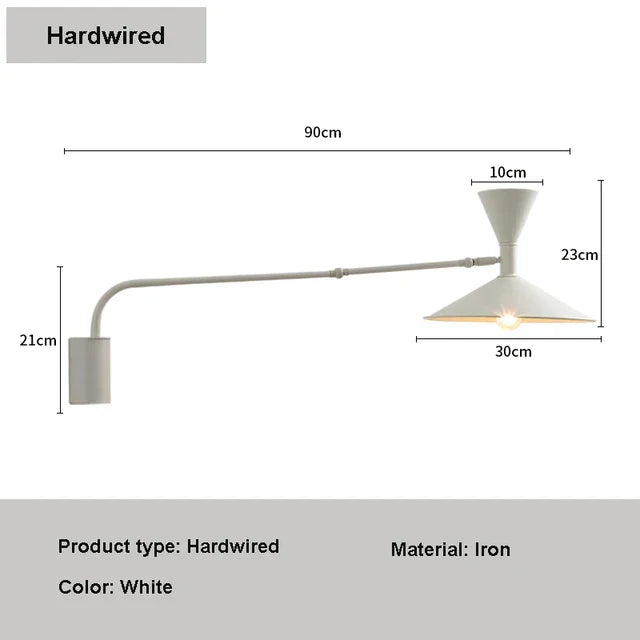 Asteria Nordic Swing Sleek Wall Light With Swivel Arm
