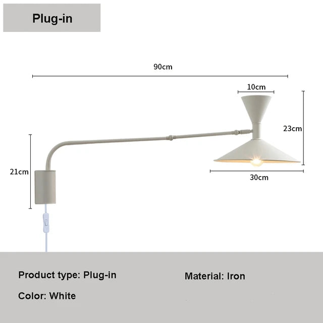 Asteria Nordic Swing Sleek Wall Light With Swivel Arm