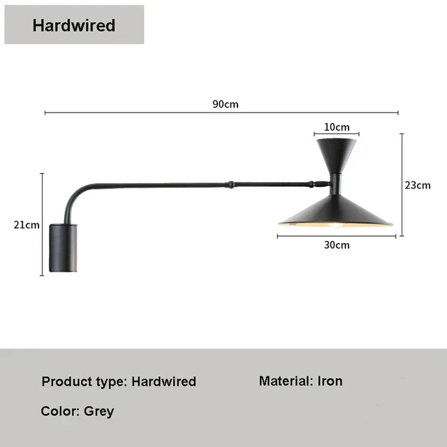 Asteria Nordic Swing Sleek Wall Light With Swivel Arm